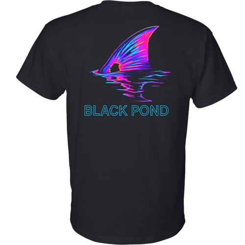Black pond redfish tailing - black,